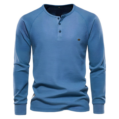 Joachim - Men's long-sleeve shirt made of waffle fabric