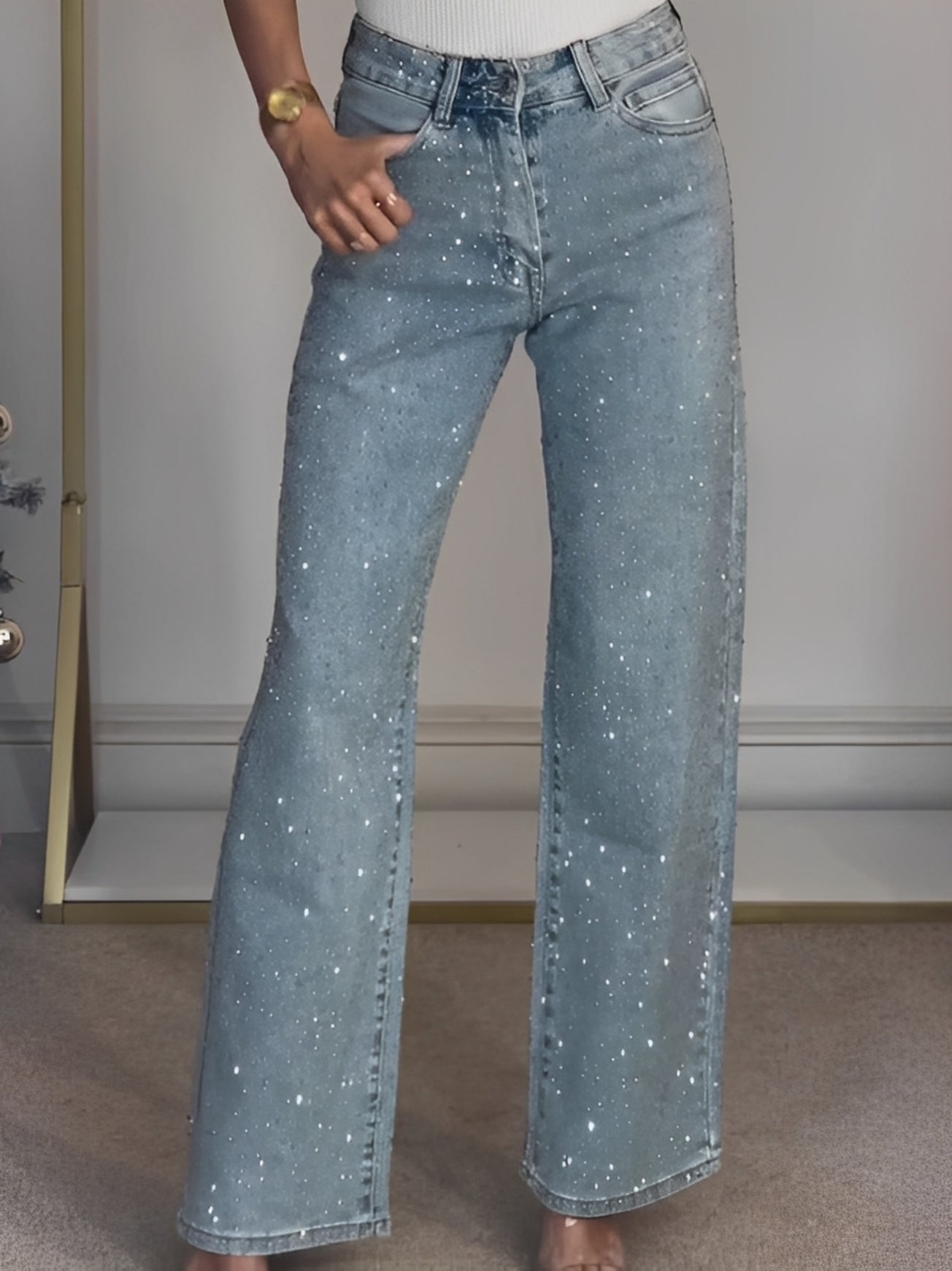 Julia - Stylish Sparkling Jeans with High Waist for Women