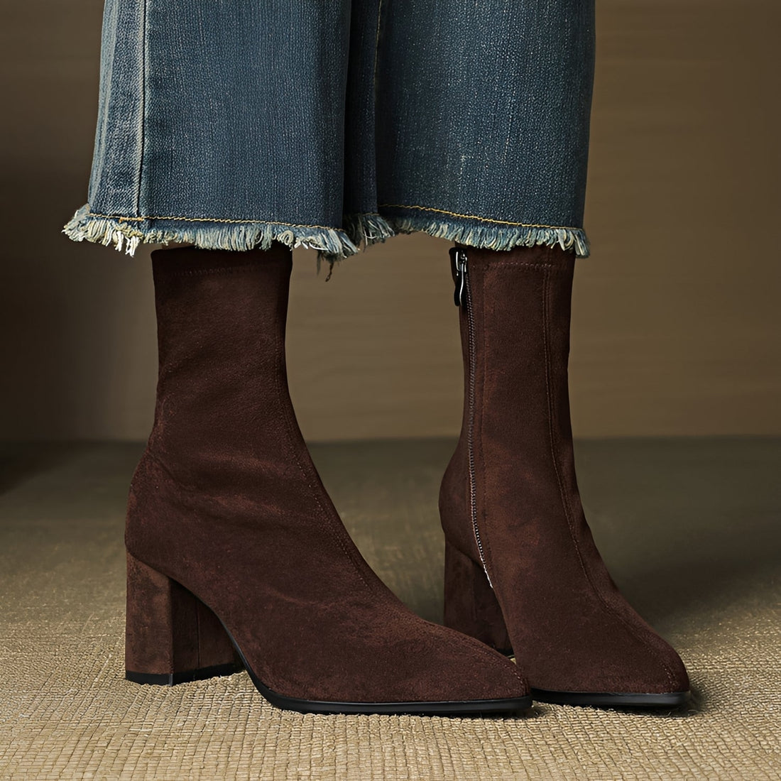 Mikayla - Bequeme Absatzstiefel mit Reißverschluss