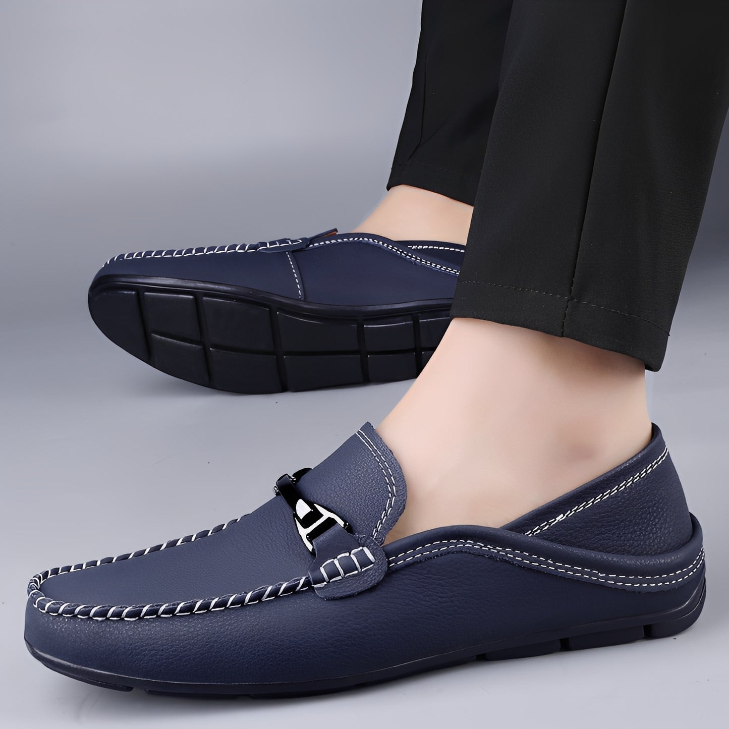 Ronald - Lässige, elegante Leder-Slipper für Herren