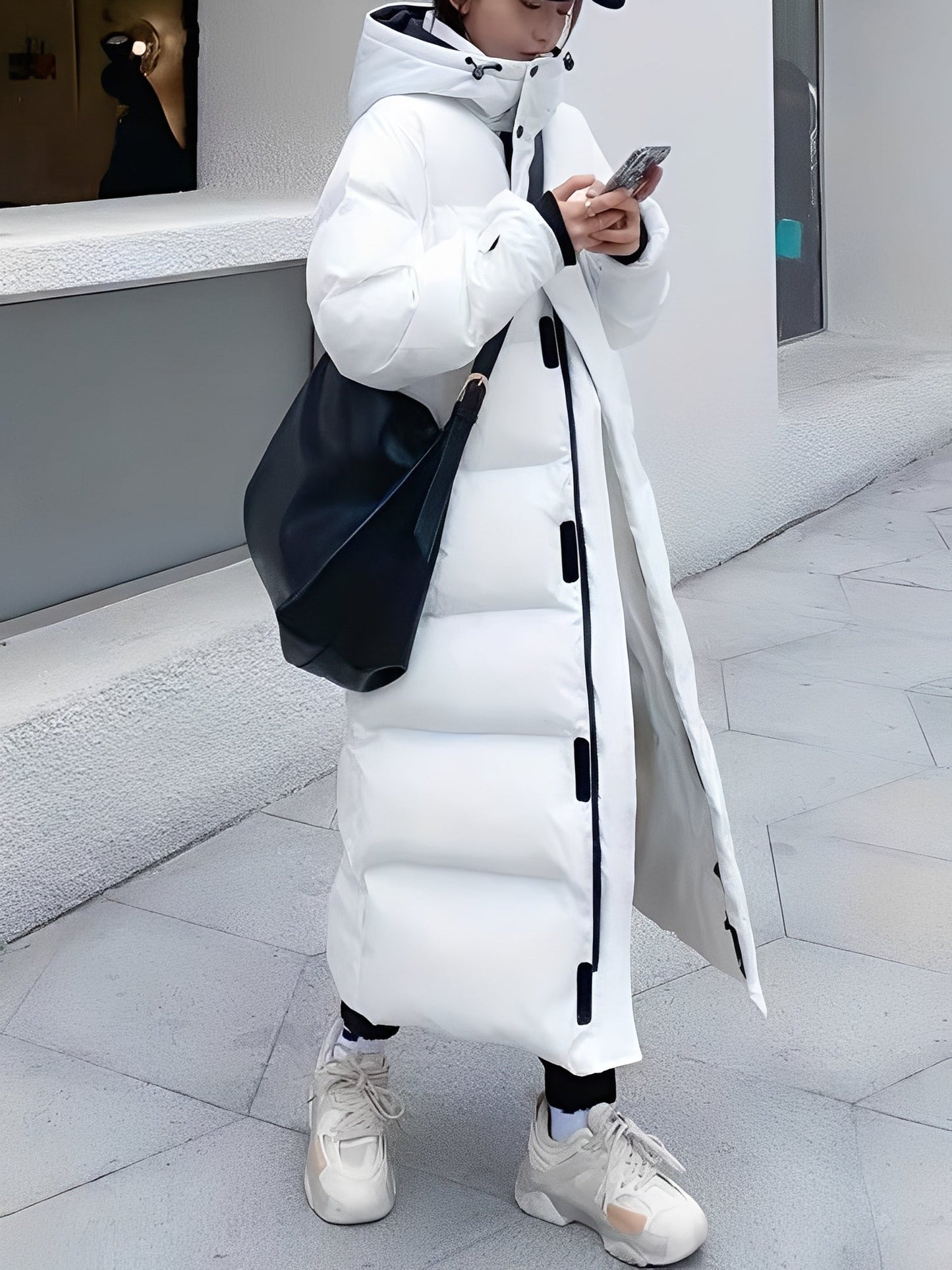 Hazel - Trendy long women's jacket with hood