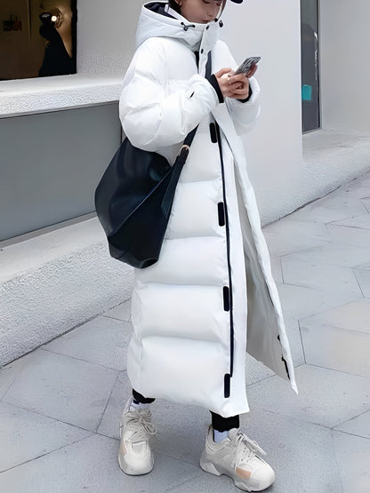 Hazel - Trendy long women's jacket with hood