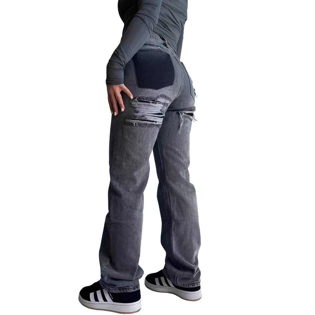 Lillian - Comfortable high-waisted women's denim with rips