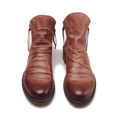 Kerrick - Classic men's leather boots with zipper