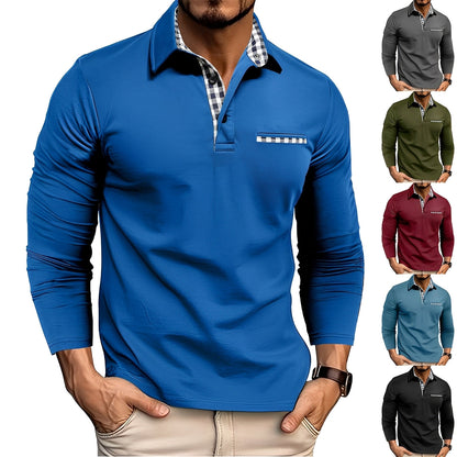 Charel - Stylish men's polo shirt with long sleeves