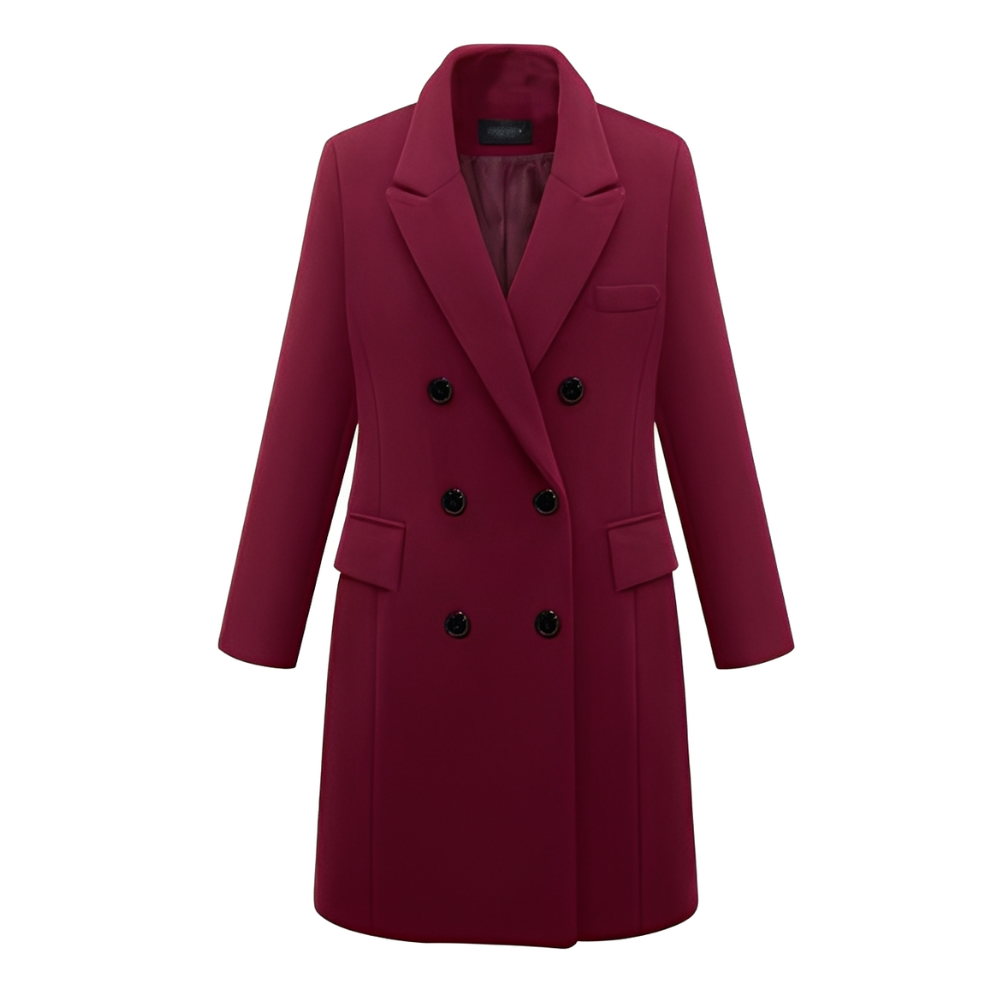 Caroline - Long, stylish wool coat for women
