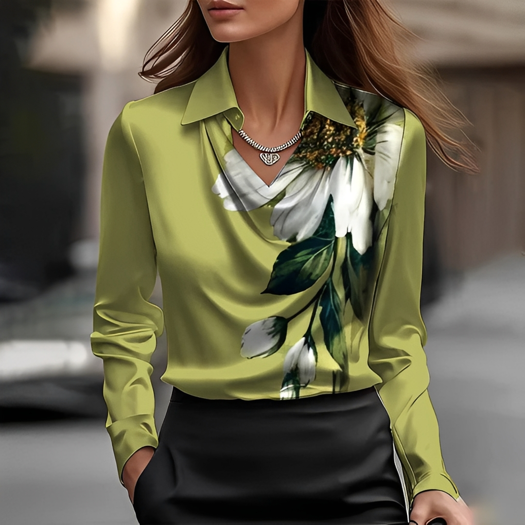 Aliénois - Elegante Bluse mit drapiertem Ausschnitt für Damen