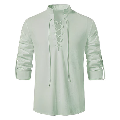 Josué - Stylish men's shirt with V-neck and lace