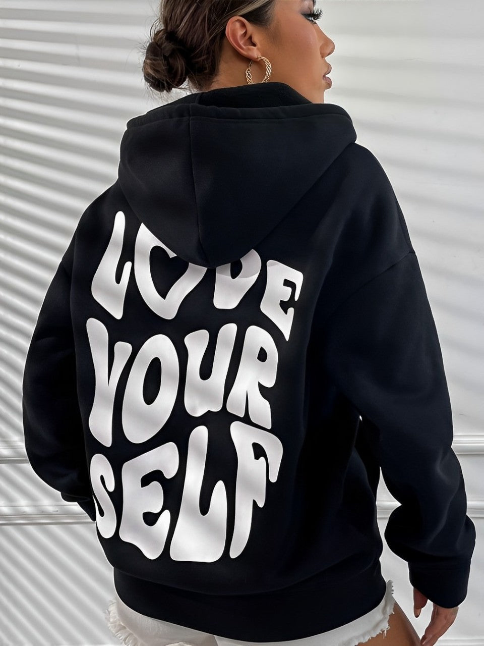 Daria – Gemusterter Baumwoll-Hoodie