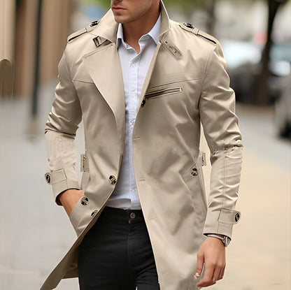 Kendrick - Stylish men's trench coat with lapel collar