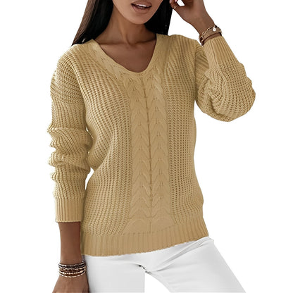 Georgia - Fashionable women's sweater with V-neck