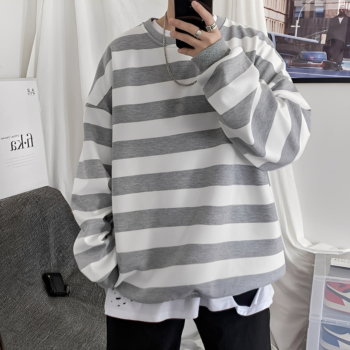 Christian - men's oversized sweater with stripes