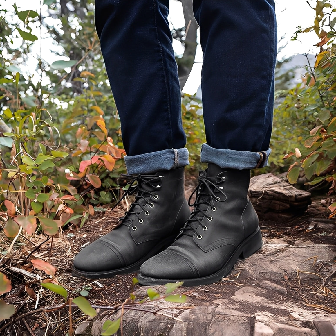 Garrick - Robuste Retro-Lederstiefel für Männer