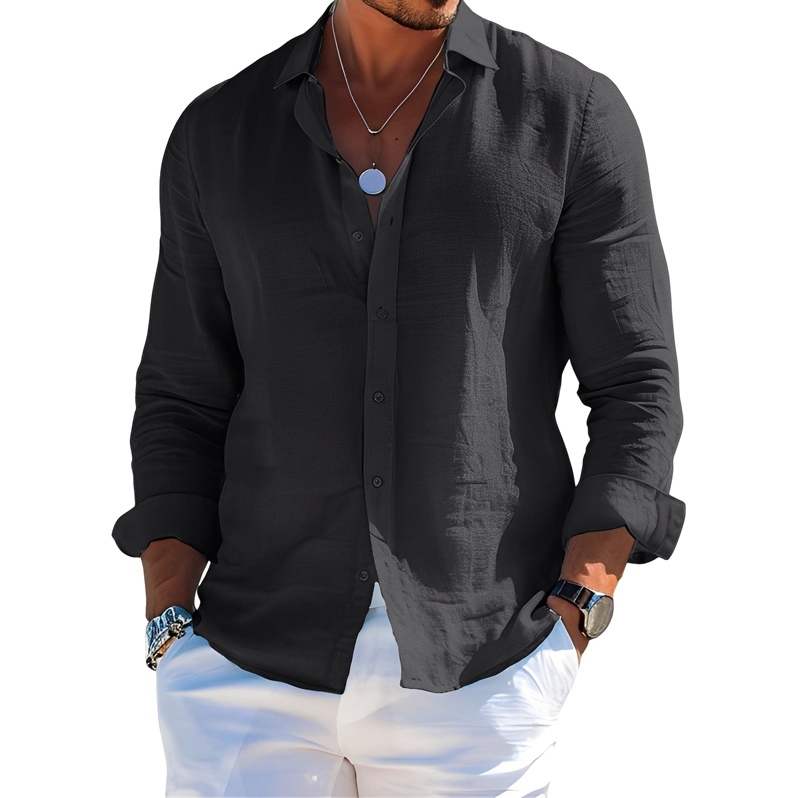 Félicien - Komfortables langärmeliges Poloshirt