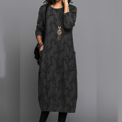 Sébastienne - Light Winter Dress with Round Neckline for Women