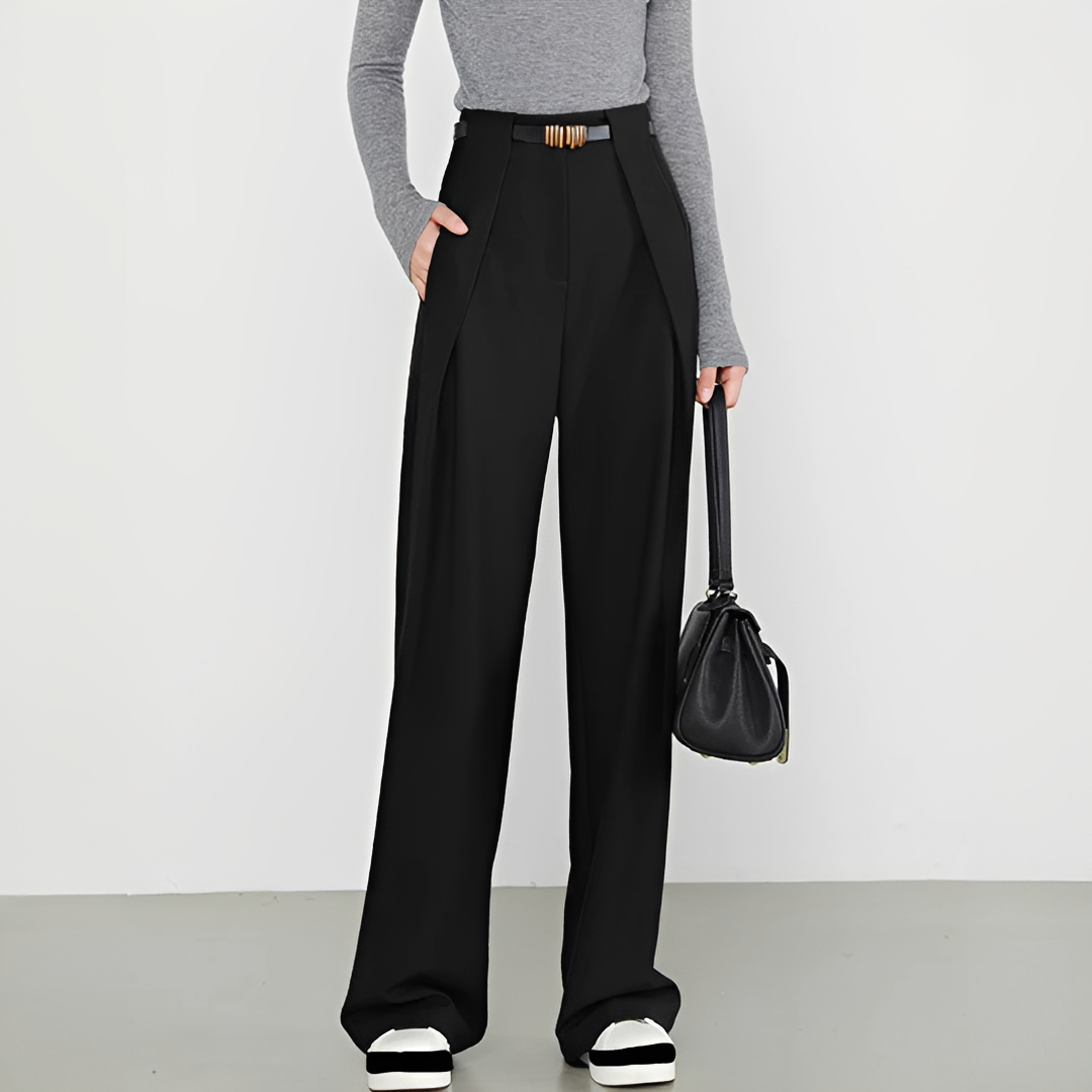Hasmin - Schlichte gerade Hose mit Taschen