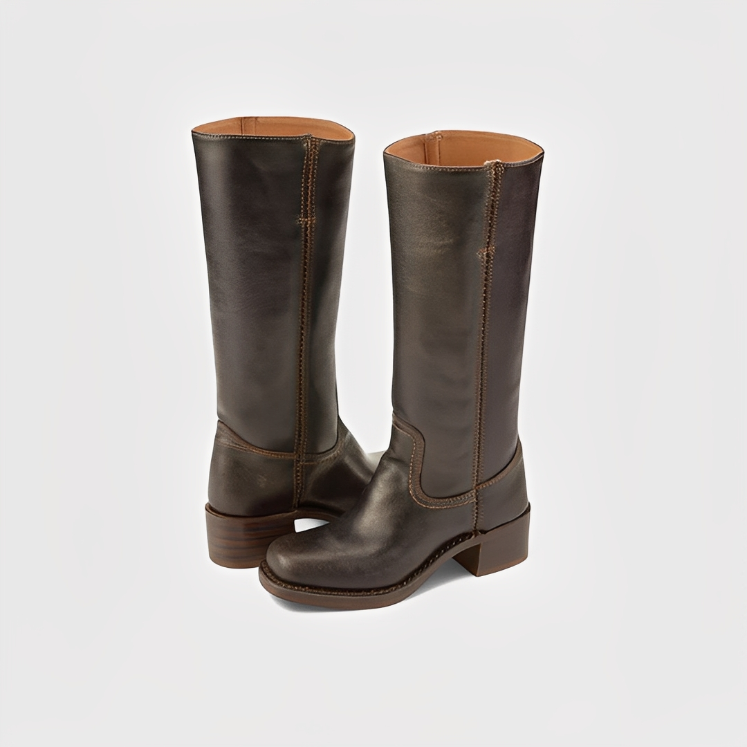 Lauryne - women's leather boots with high heel