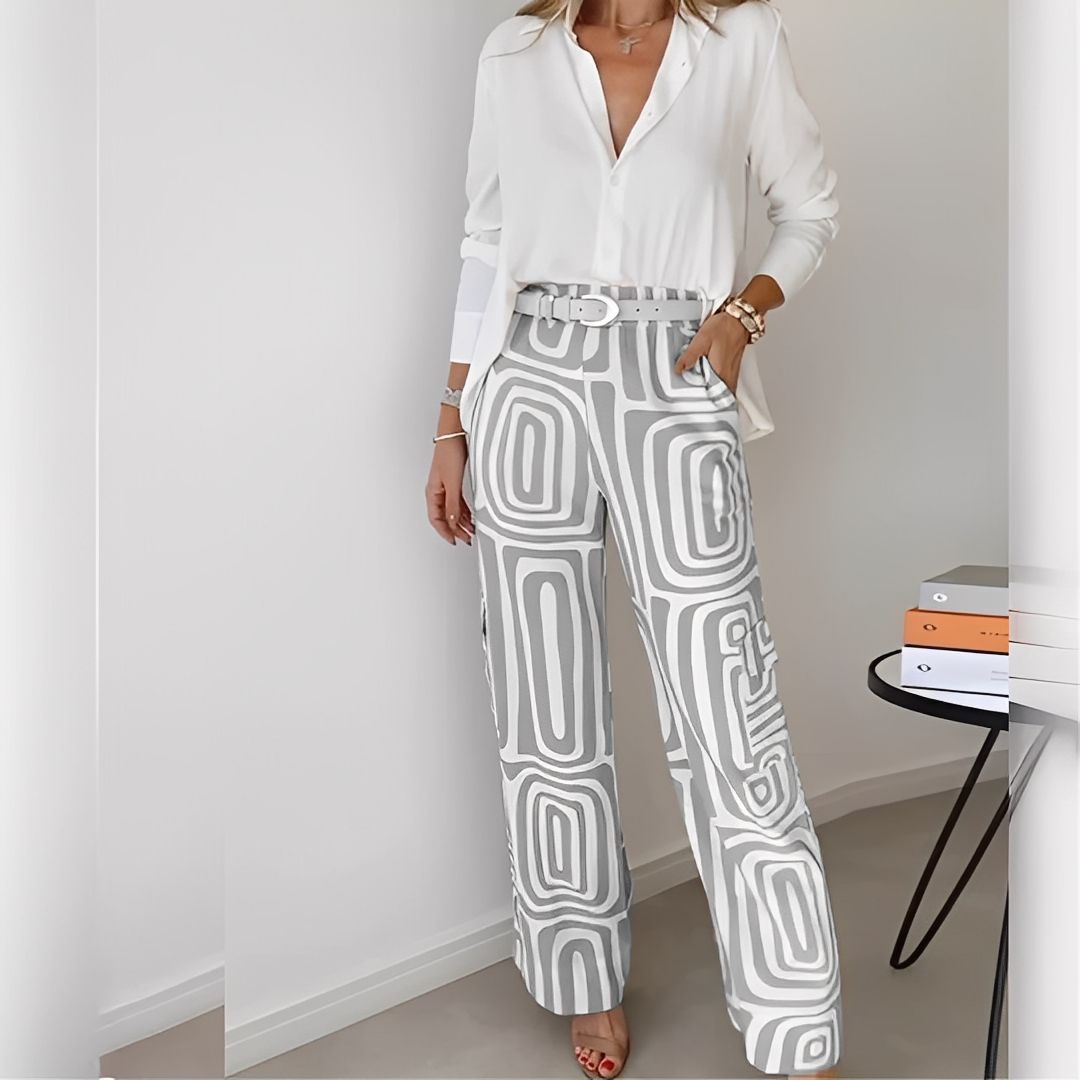 Ginette - Stylish women's shirt and pants set