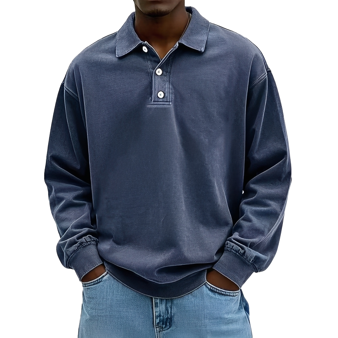 Lothaire - Vintage long-sleeve polo for men