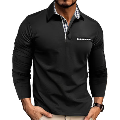 Cédrick - Warm winter polo shirt with long sleeves for men