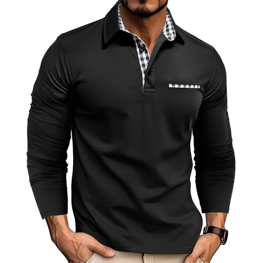 Cédrick - Warm winter polo shirt with long sleeves for men
