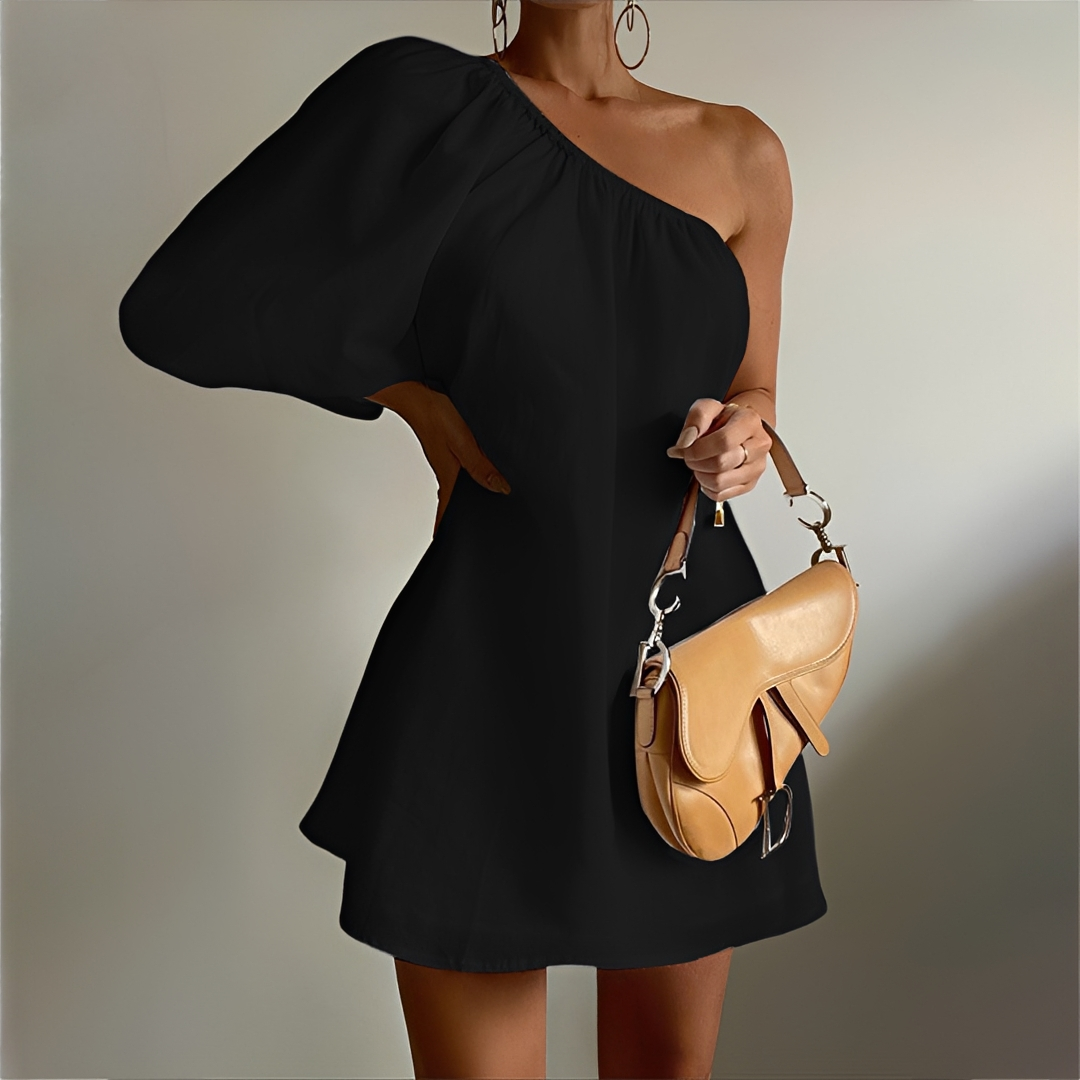 Jessy - Kurzes Kleid mit asymmetrischem Arm