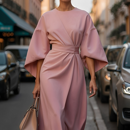 Lauriane - Stylish dress with lantern sleeves for women