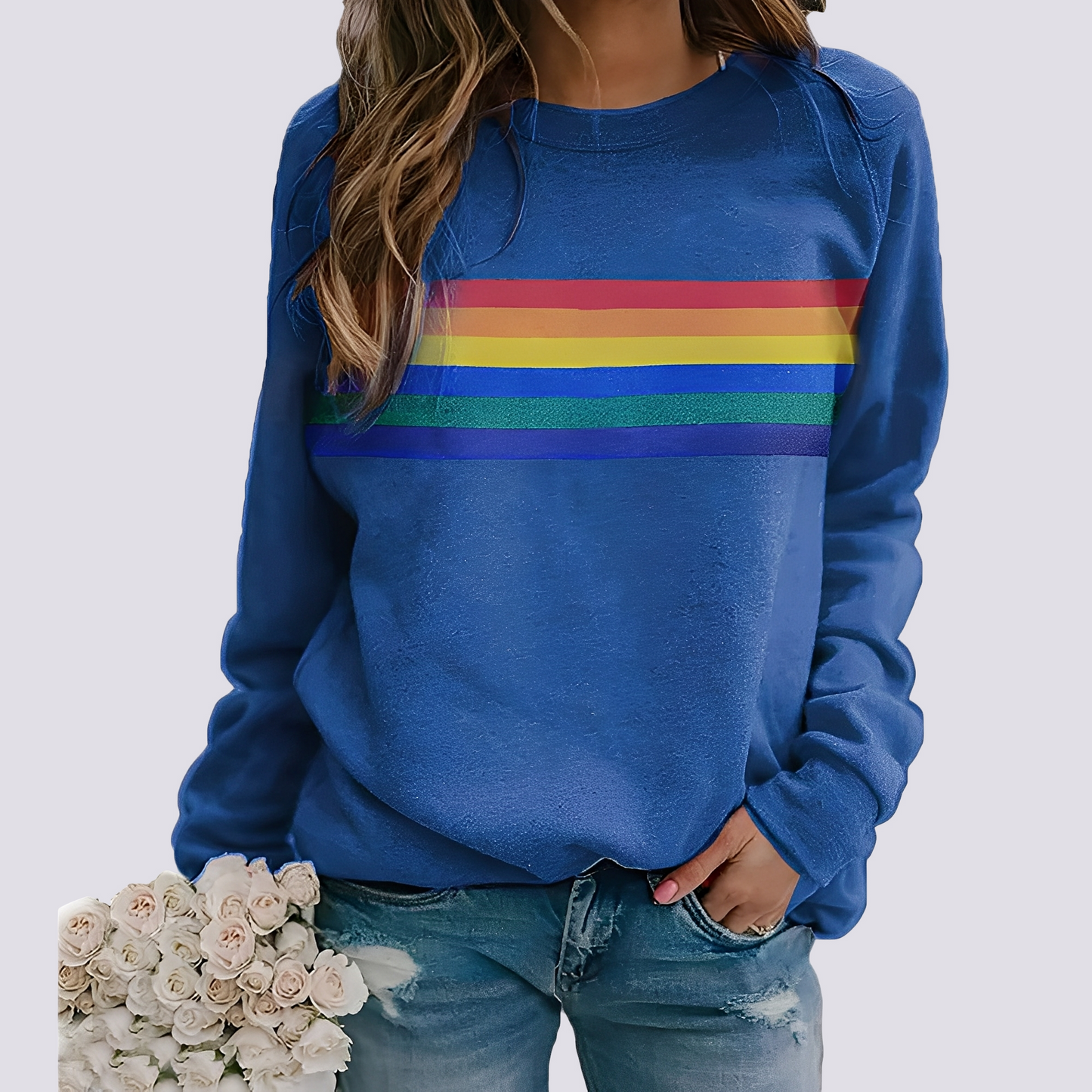 Roseann - Trendy women's sweater with colorful pattern