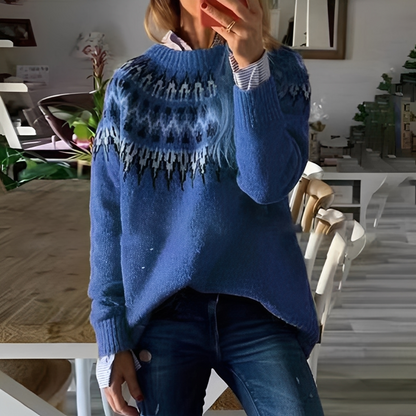 Manuela - Women's Sweater with Nordic Winter Design