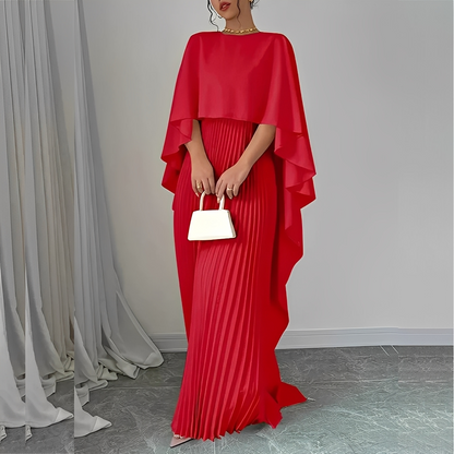 Marilou - Stylish Dress with Pleated Cape for Women