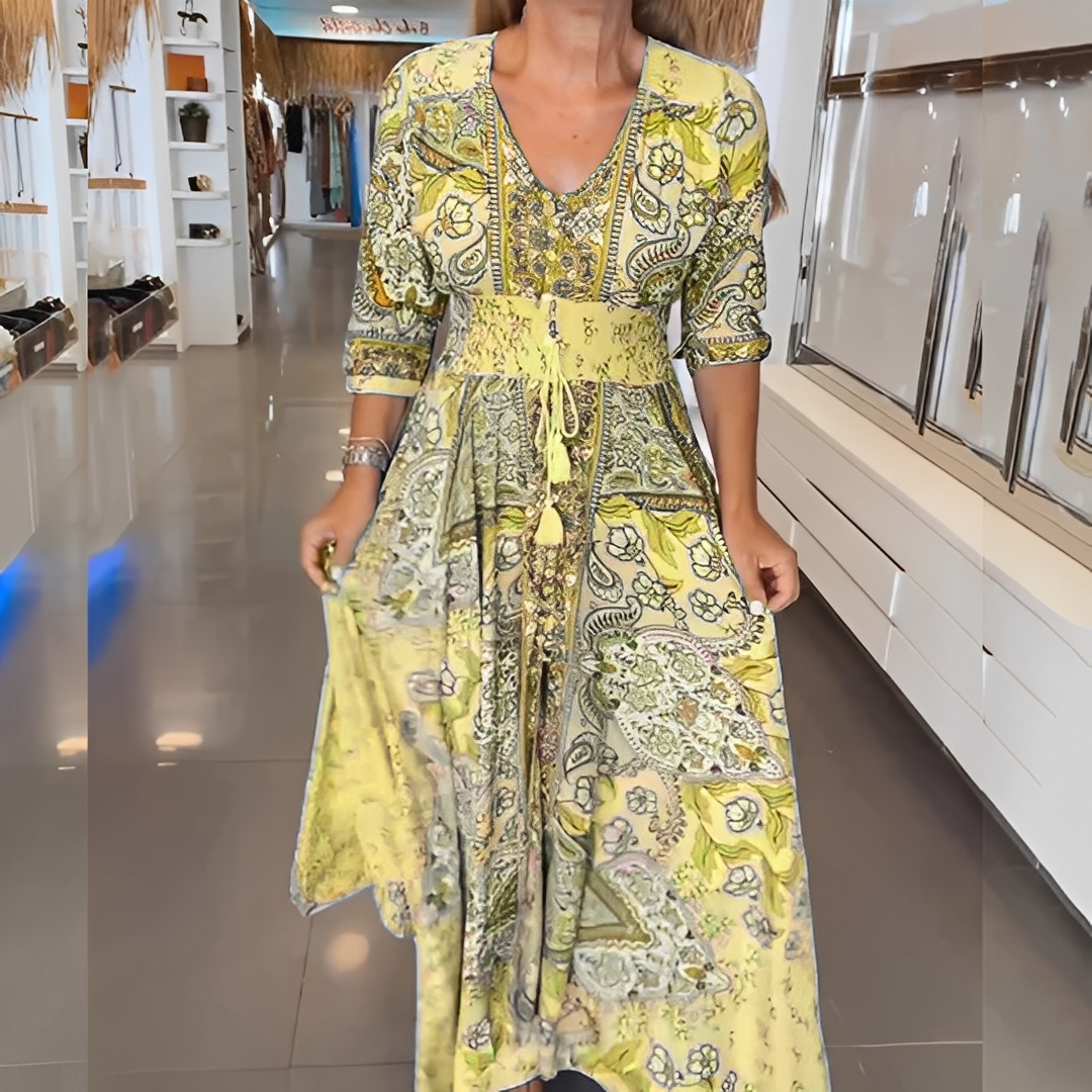 Sébire - Women's V-Neck Dress, Elegant