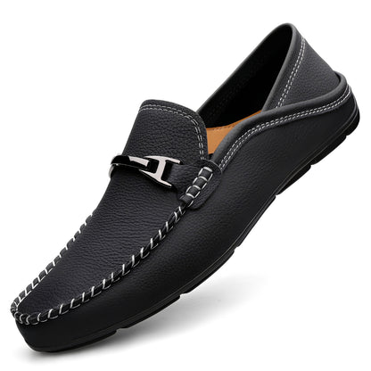 Ronald - Lässige, elegante Leder-Slipper für Herren