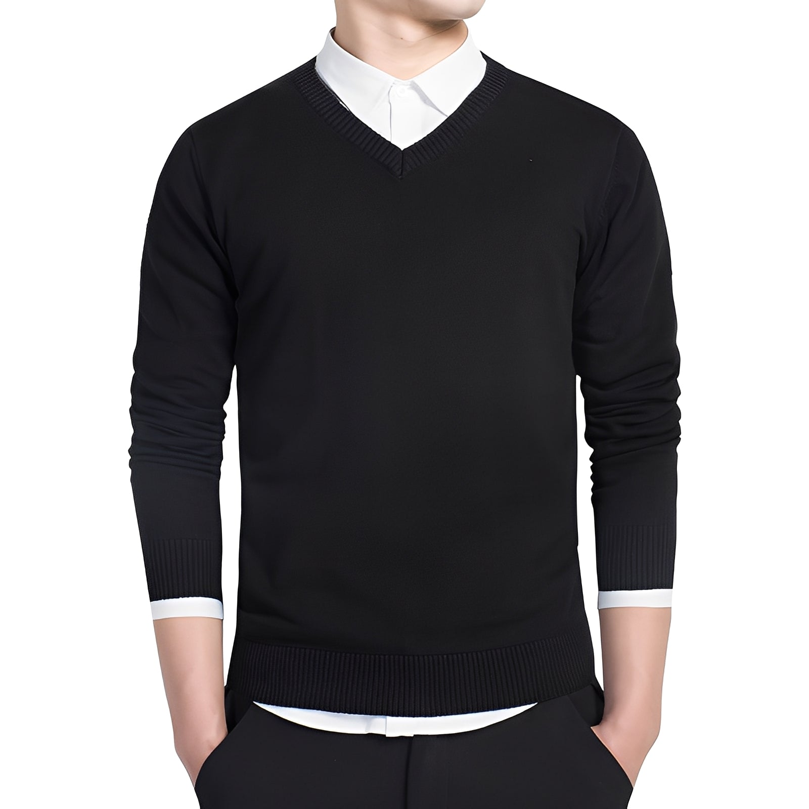 Tom - Bequemer V-Ausschnitt-Pullover