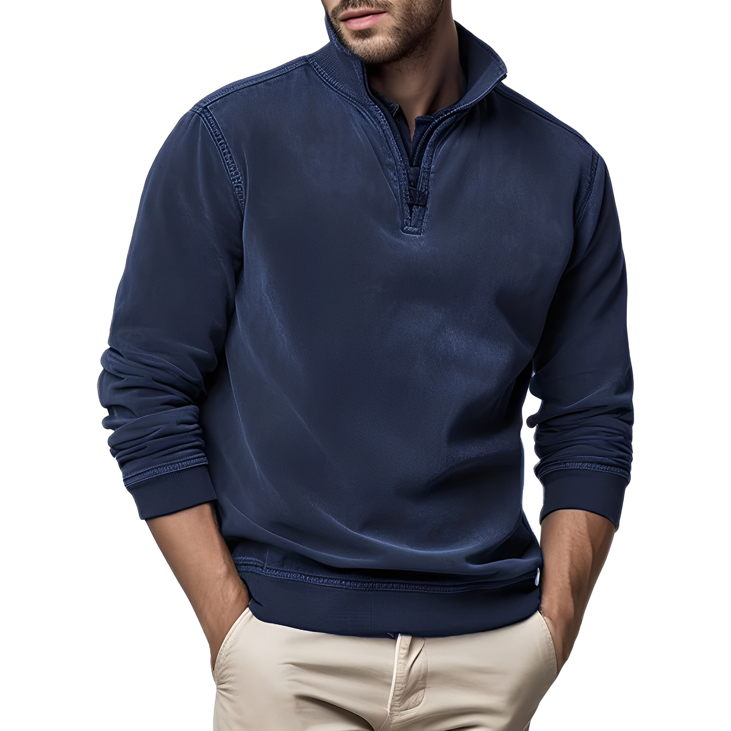 Dunstan - Eleganter Herrenpullover aus gewaschenem Fleece