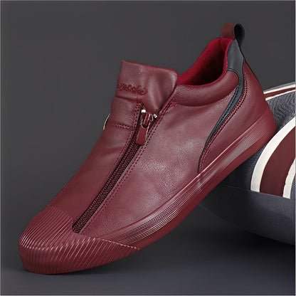 Marcus - leather men's shoes with double zipper