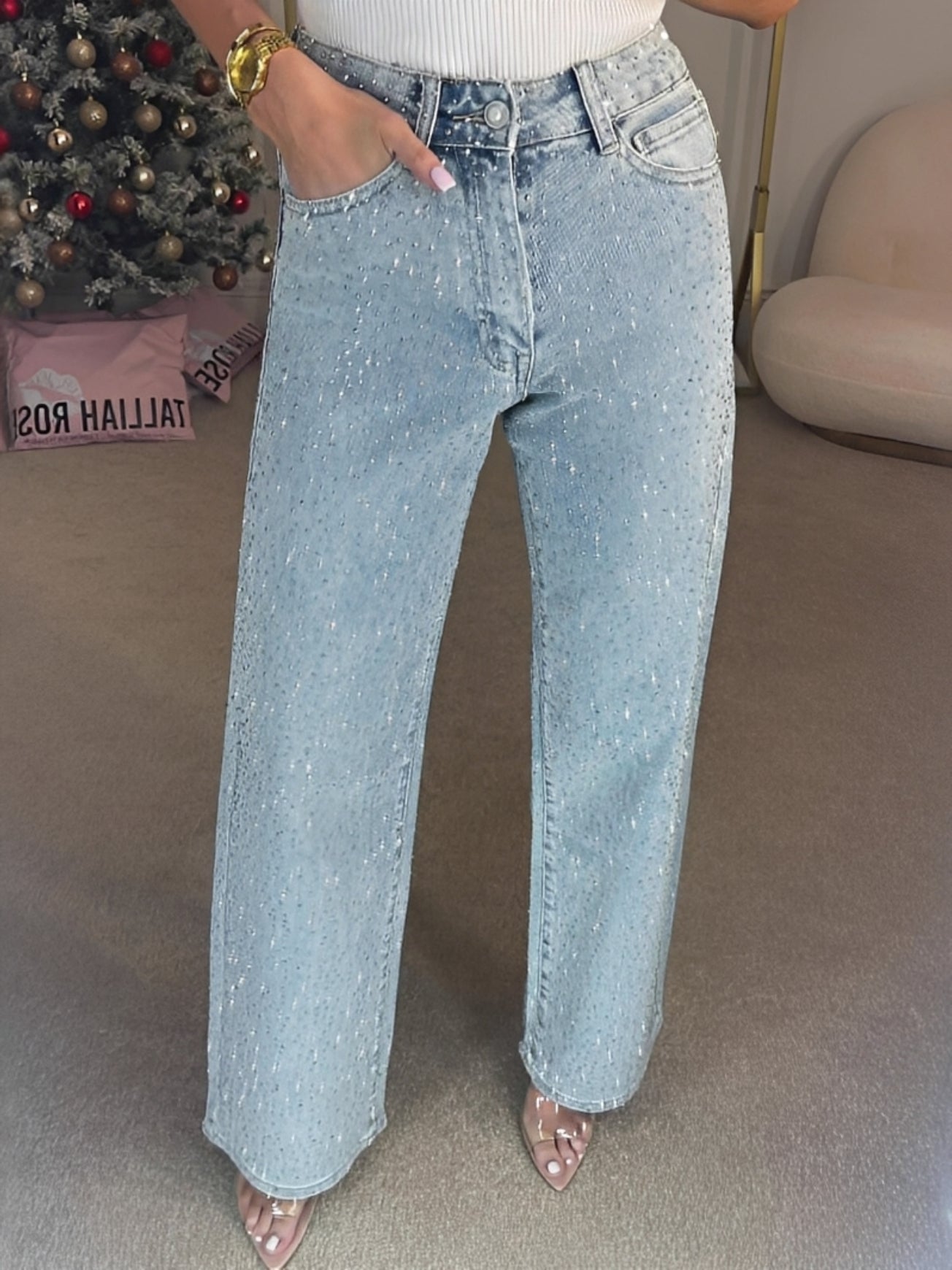 Julia - Stylish Sparkling Jeans with High Waist for Women