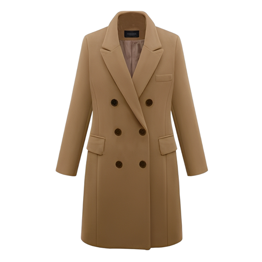 Caroline - Long, stylish wool coat for women