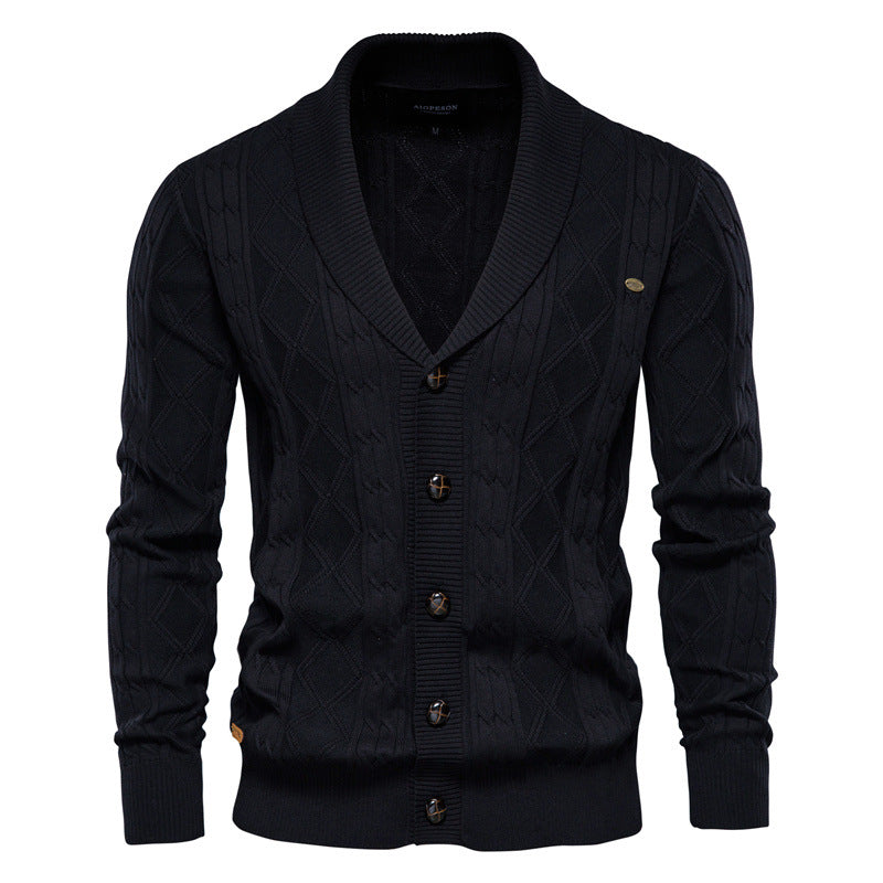 Jamison - Modern men's cardigan with shawl collar