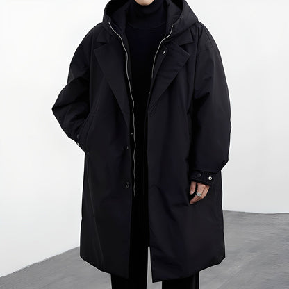 Jordon - long, versatile men's coat with hood