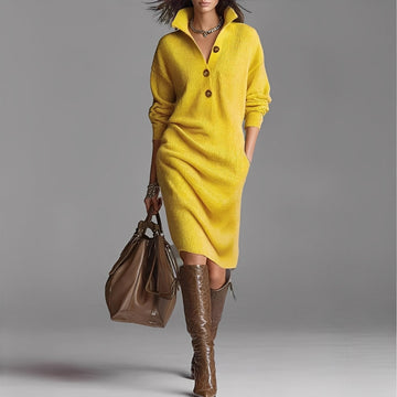 Camryn – Schickes Damen-Kleid mit Knöpfen und Kragen