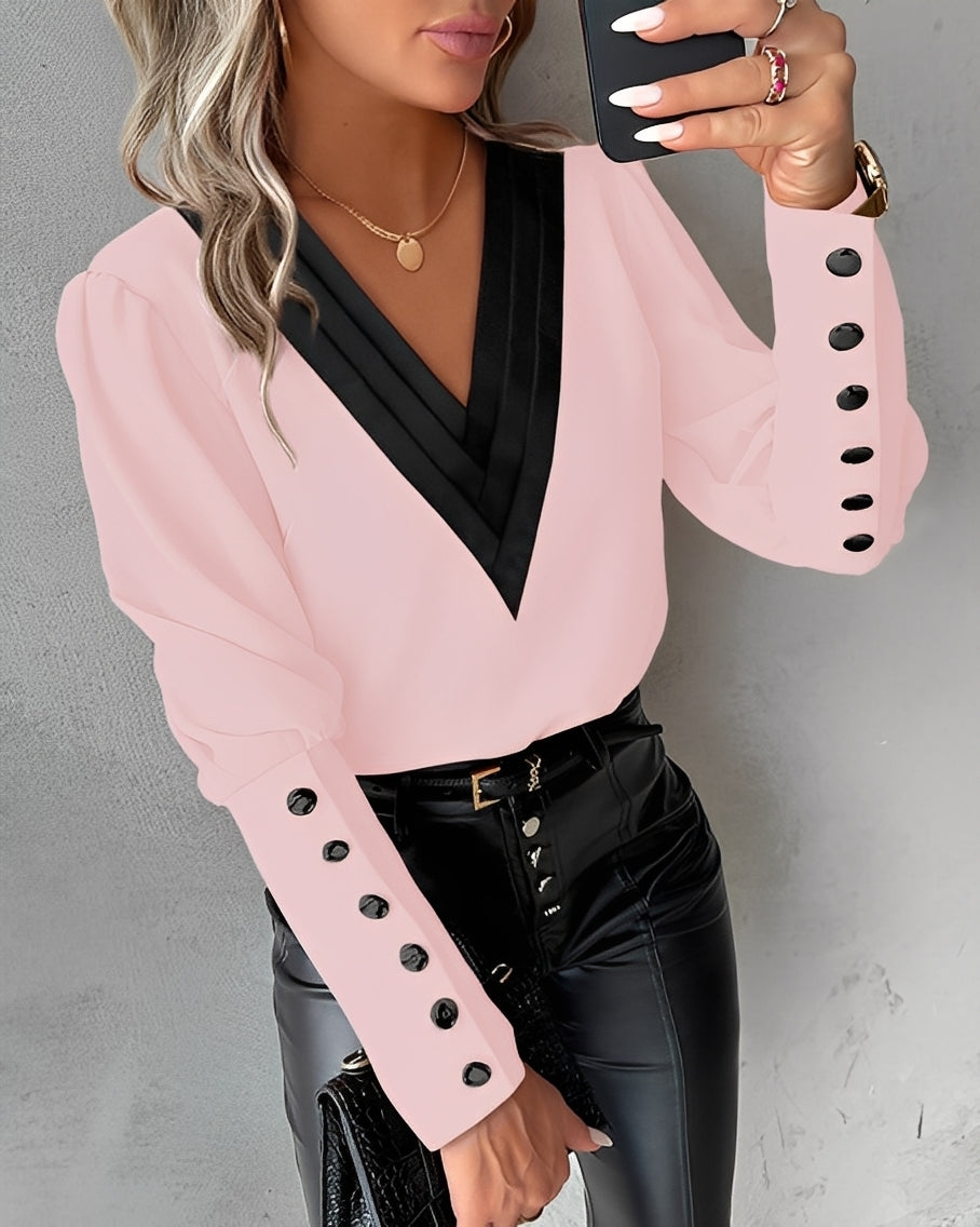 Mikayla - Stylish women's blouse with puff sleeves