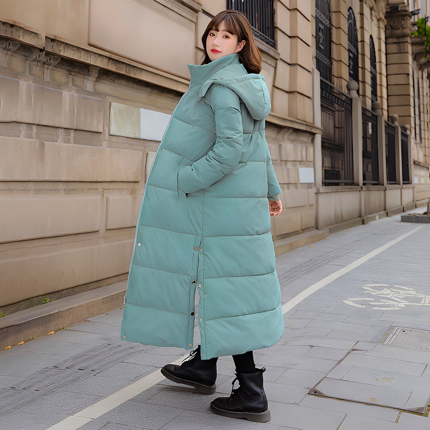 Maylis - Long, warm, quilted women's winter coat