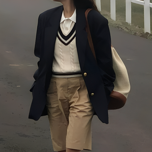 Leona - Klassische Strickweste mit V-Ausschnitt für Damen