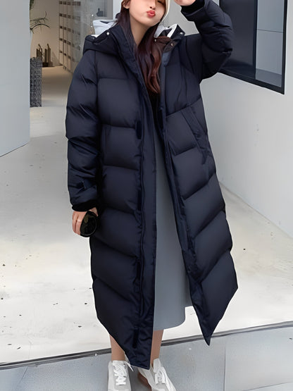 Hazel - Trendy long women's jacket with hood