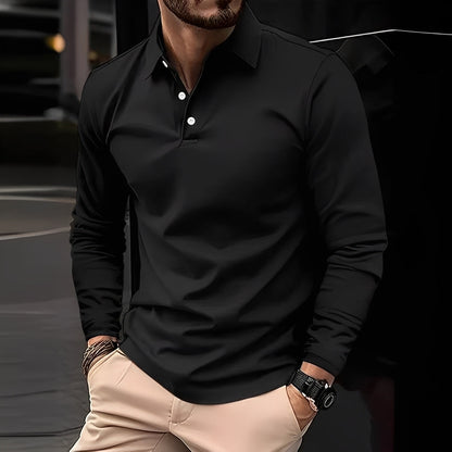 Deacon - Comfortable long-sleeve polo shirt for men