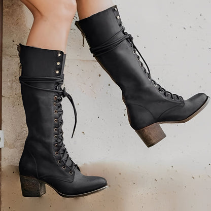 Ludivine - women's lace-up boots with block heel