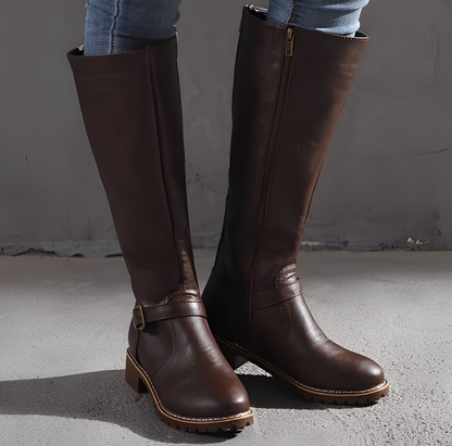 Claudette - Stylish long leather boots for women