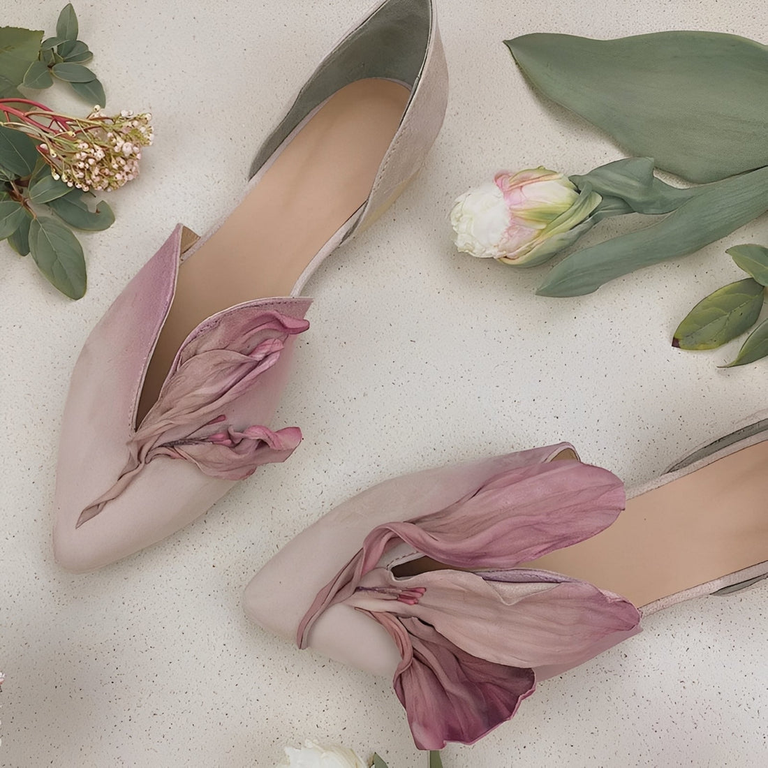 Jennifer - Schicke flache Damenschuhe mit Blumenmuster
