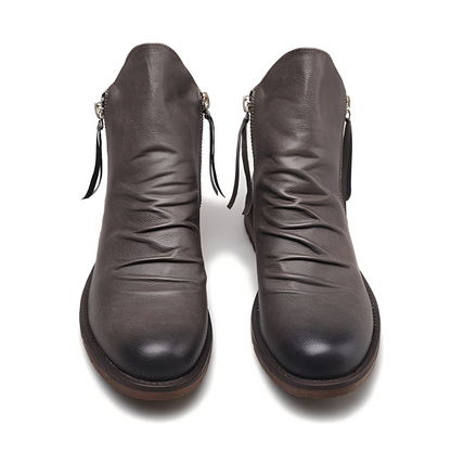 Kerrick - Classic men's leather boots with zipper