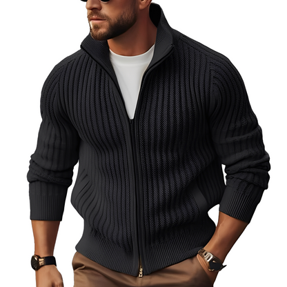 Matthew - Eleganter Fleece-Pullover mit Herrenreißverschluss